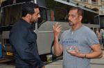 John Abraham, Nana Patekar at Welcome Back song shoot in Aarey Milk Colony on 13th July 2015